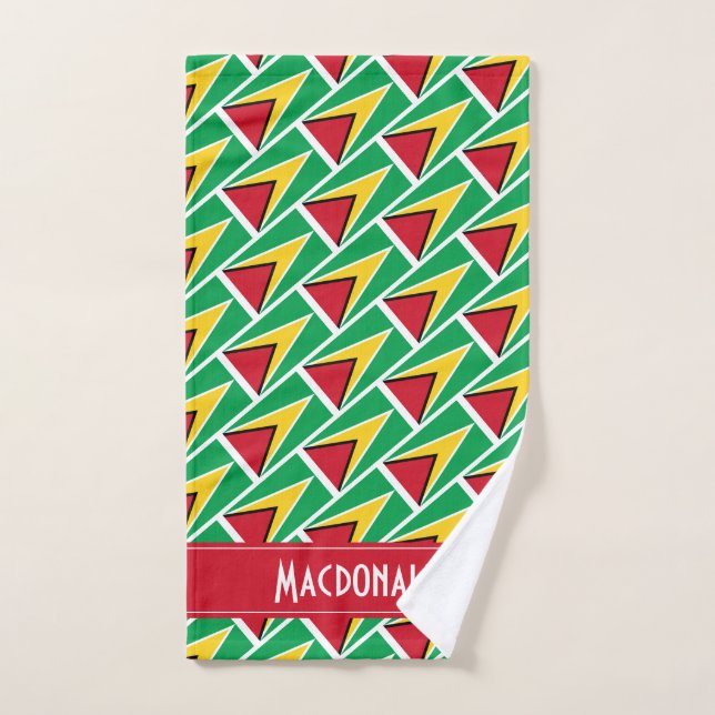 FLAG OF GUYANA Personalized Carnival Sports Hand Towel (Hand Towel)