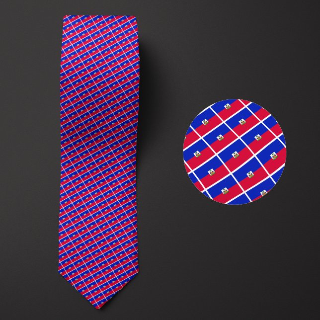 Flag of Haiti Pattern Neck Tie (Creator Uploaded)