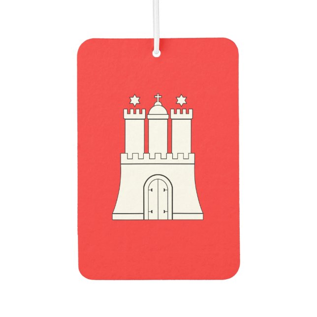 Flag of Hamburg Postcard Air Freshener (Front)