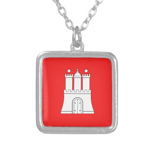 Flag of Hamburg Silver Plated Necklace