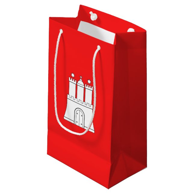 Flag of Hamburg Small Gift Bag (Front Angled)