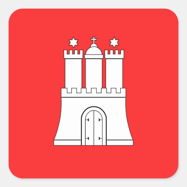 Flag of Hamburg Square Sticker (Front)