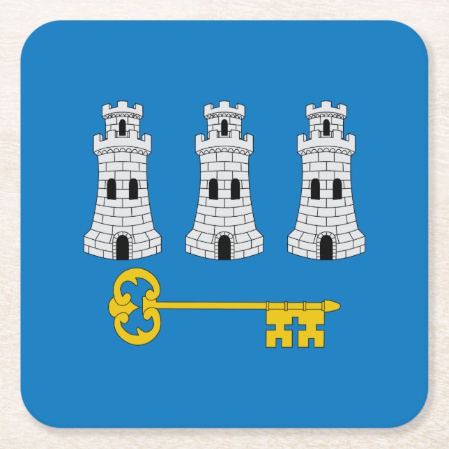 Flag of Havana, Cuba Square Paper Coaster (Front)