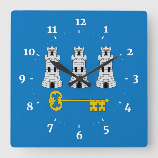 Flag of Havana, Cuba Square Wall Clock (Front)