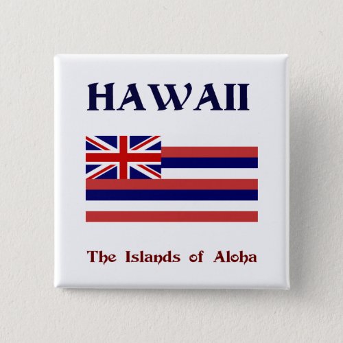 Flag of Hawaii and motto Button