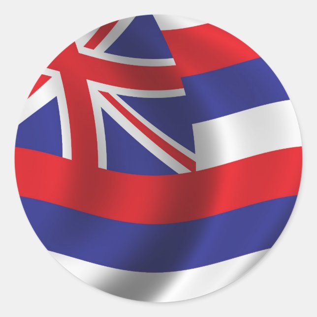 Flag of Hawaii Classic Round Sticker (Front)