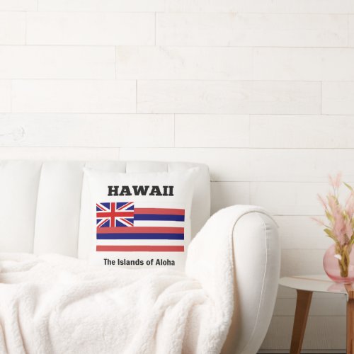 Flag of Hawaii Throw Pillow