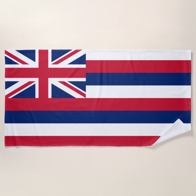 Flag of Hawaii (US State) Beach Towel (Front)