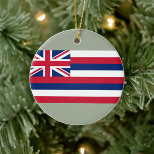 Flag of Hawaii (US State) Ceramic Ornament