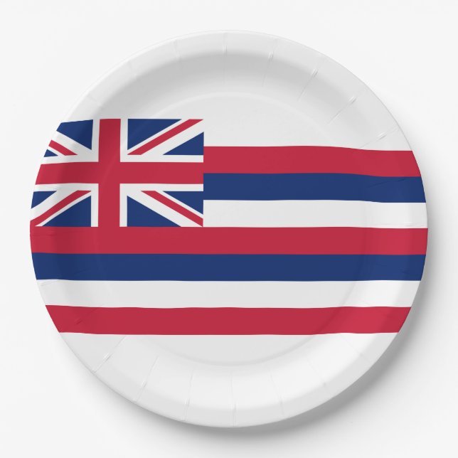 Flag of Hawaii (US State) Paper Plates (Front)
