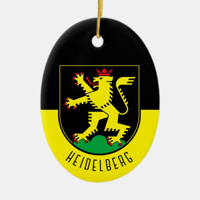 Flag of Heidelberg - GERMANY Ceramic Ornament (Front)
