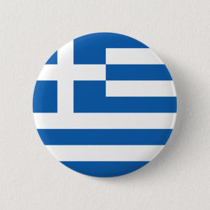 Flag of Hellenic Republic (Greece) Pinback Button