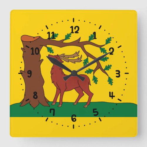 Flag of historic county of Berkshire Square Wall Clock