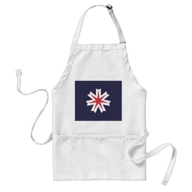 Flag of Hokkaido Prefecture, Japan Adult Apron (Front)