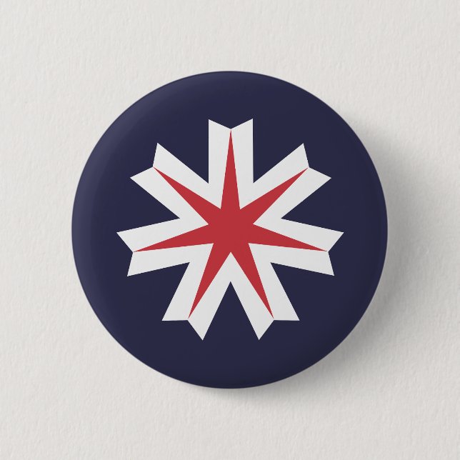 Flag of Hokkaido Prefecture, Japan Button (Front)