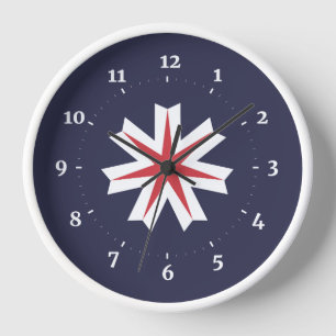 Flag of Hokkaido Prefecture, Japan Clock