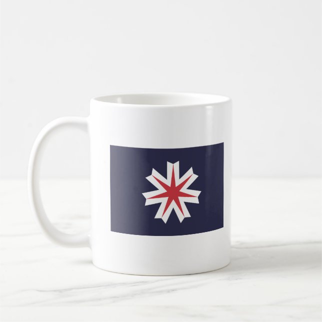 Flag of Hokkaido Prefecture, Japan Coffee Mug (Left)