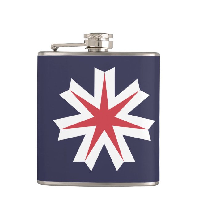 Flag of Hokkaido Prefecture, Japan Flask (Front)