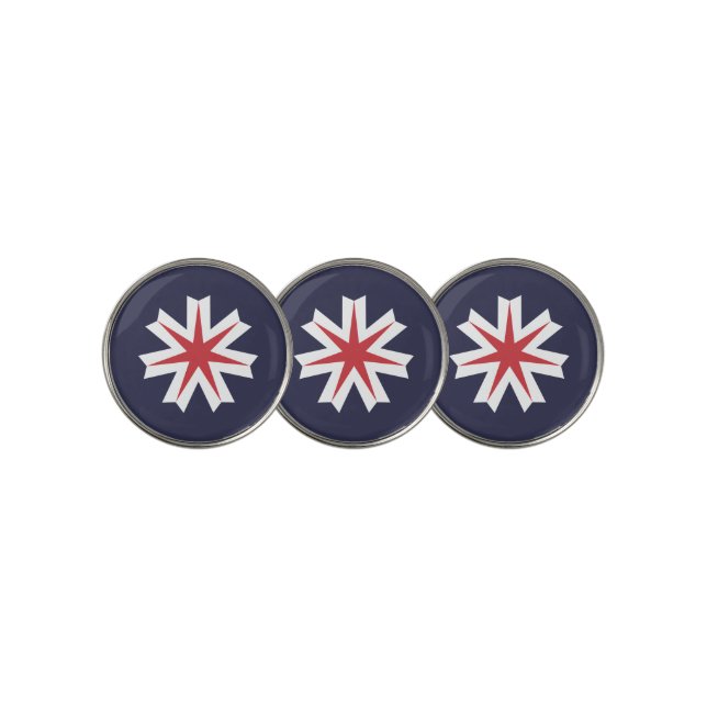 Flag of Hokkaido Prefecture, Japan Golf Ball Marker (3 Up)