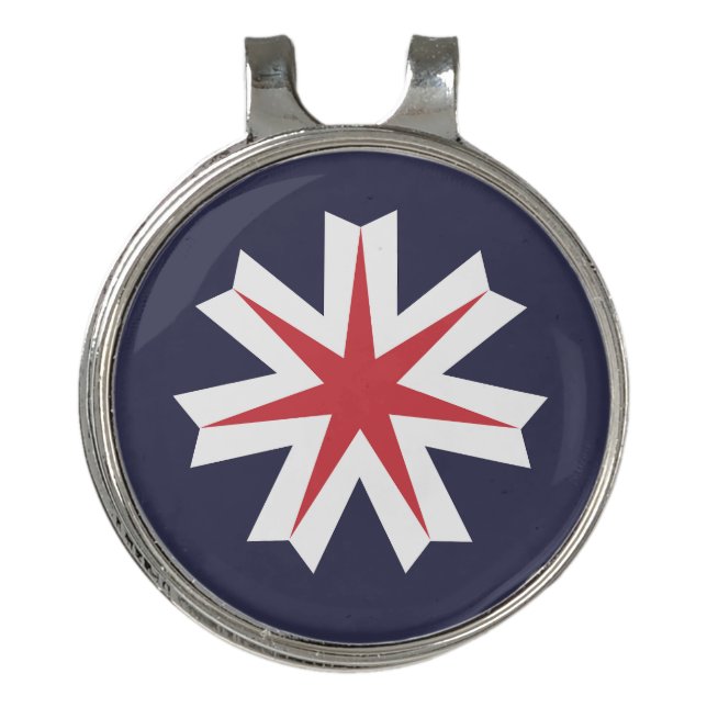 Flag of Hokkaido Prefecture, Japan Golf Hat Clip (Front)