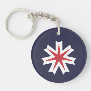 Flag of Hokkaido Prefecture, Japan Keychain