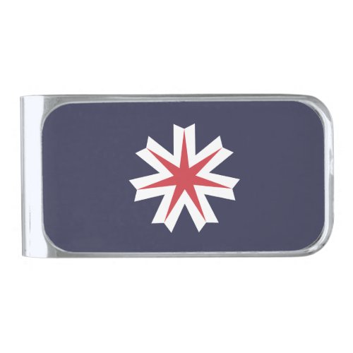  Flag of Hokkaido Prefecture Japan Silver Finish Money Clip