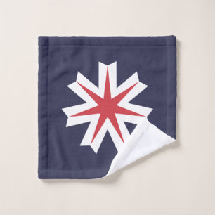 Flag of Hokkaido Prefecture, Japan Wash Cloth