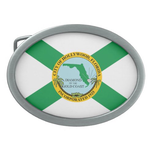 Flag of Hollywood Florida Belt Buckle