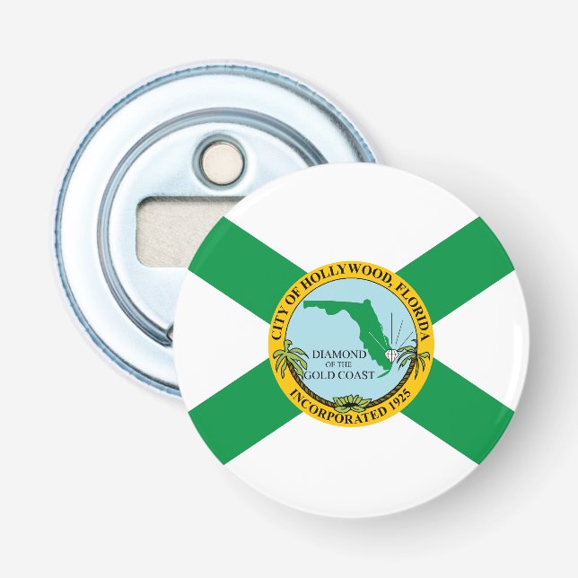 Flag of Hollywood, Florida Bottle Opener (Front)