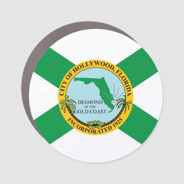 Flag of Hollywood, Florida Car Magnet (Front)