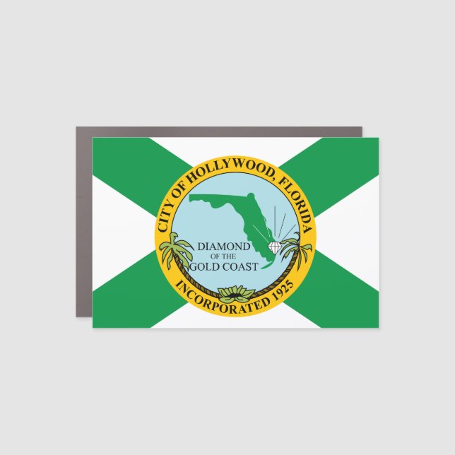 Flag of Hollywood, Florida Car Magnet (Front)