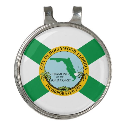 Flag of Hollywood Florida Golf Hat Clip