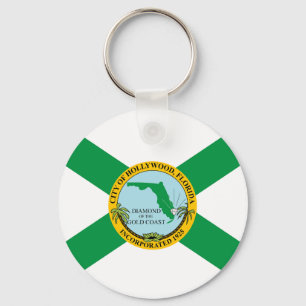 Flag of Hollywood, Florida Keychain