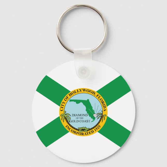 Flag of Hollywood, Florida Keychain (Front)