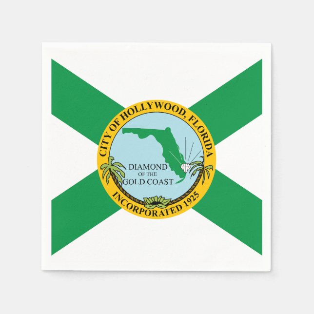 Flag of Hollywood, Florida Napkins (Front)
