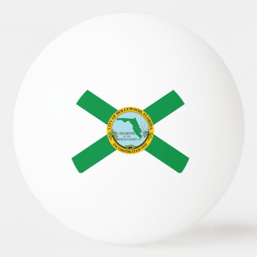 Flag of Hollywood Florida Ping Pong Ball