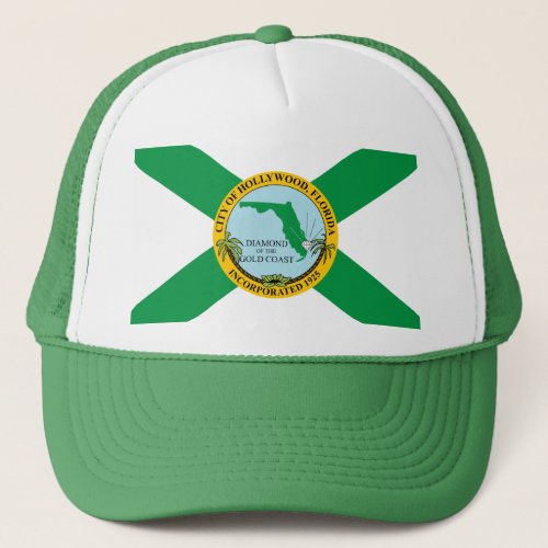 Flag of Hollywood Florida Trucker Hat