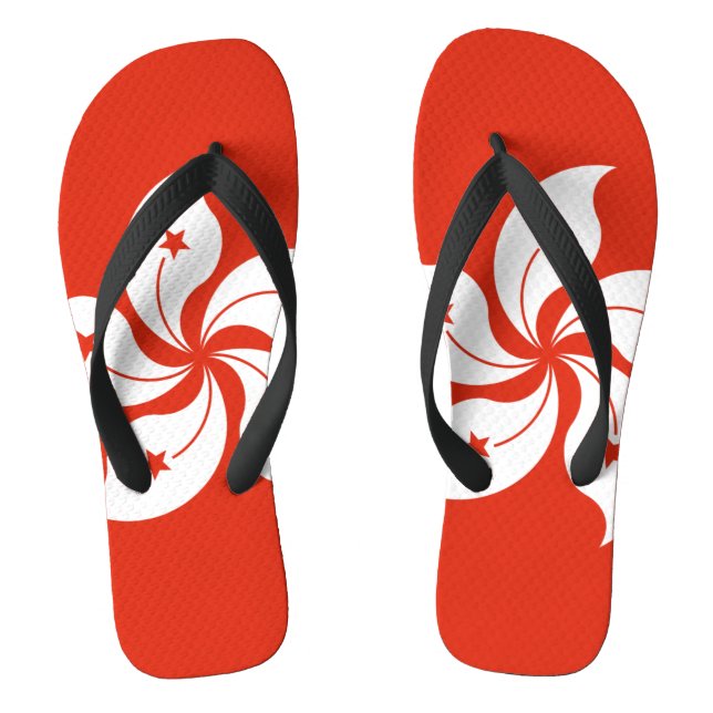 Flag of Hong Kong Flip Flops (Footbed)