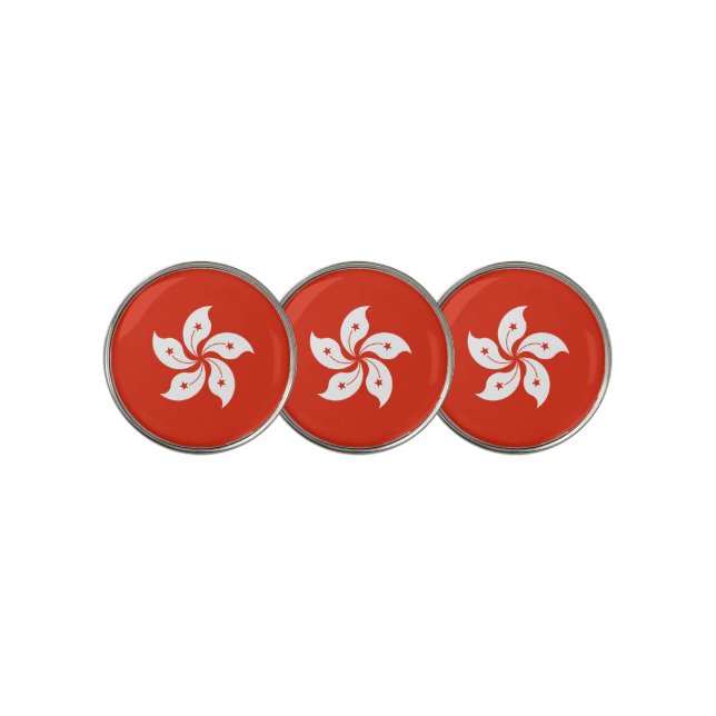 Flag of Hong Kong Golf Ball Marker (3 Up)