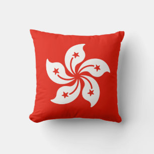 Flag of Hong Kong Throw Pillow