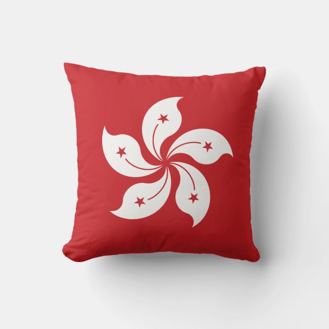 Flag of Hong Kong Throw Pillow (Front)