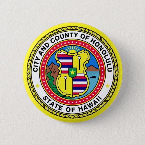 Flag of Honolulu Hawaii Button