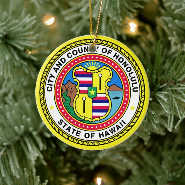 Flag of Honolulu, Hawai’i Ceramic Ornament (Tree)