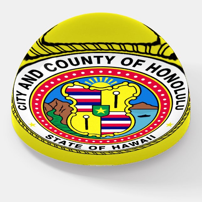 Flag of Honolulu, Hawai’i Magnet Paperweight (Angled)
