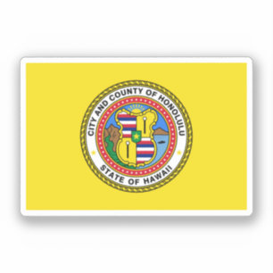 Flag of Honolulu, Hawaii Sticker