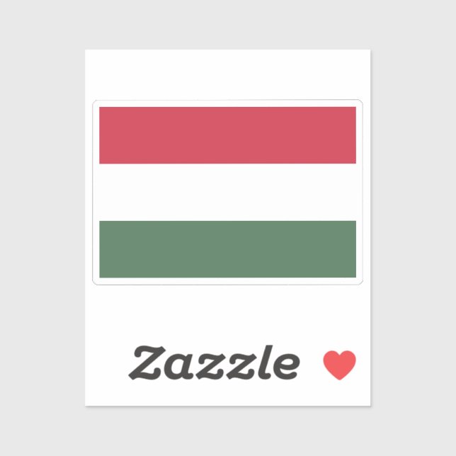 Flag of Hungary custom-cut  Sticker (Sheet)