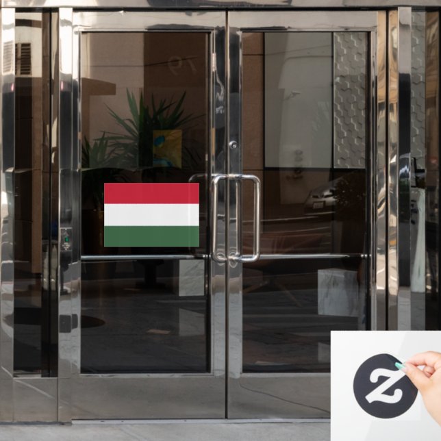Flag of Hungary custom-cut  Window Cling (Office Door)
