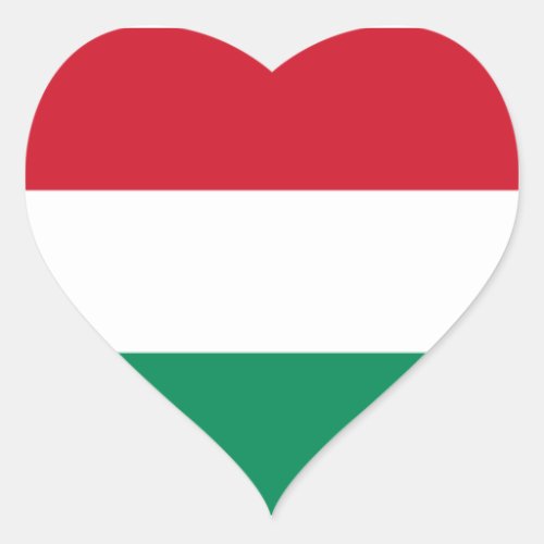 Flag of Hungary Heart Sticker