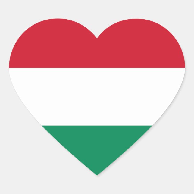 Flag of Hungary Heart Sticker (Front)