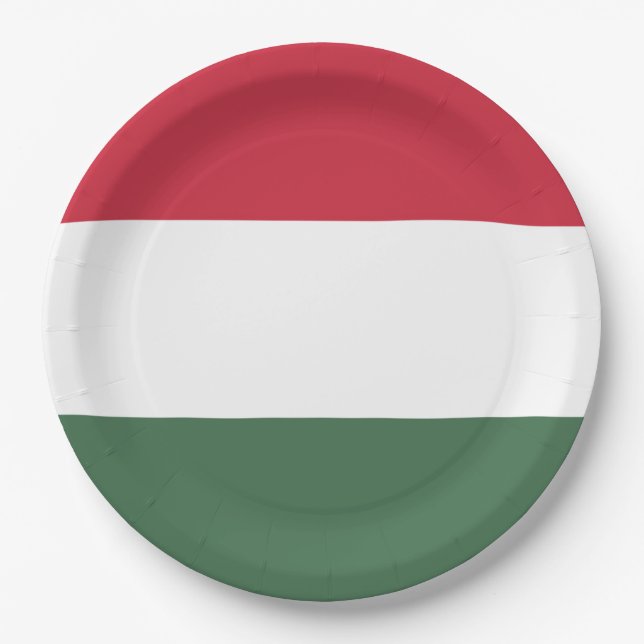 Flag of Hungary tricolor Paper Plates (Front)